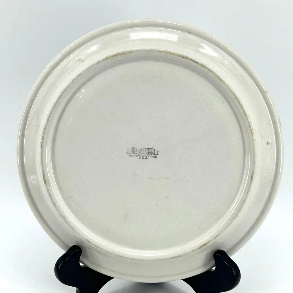 Sterling China Blue Willow Divided Grill Plate Vitrified East Liverpool Ohio 9in